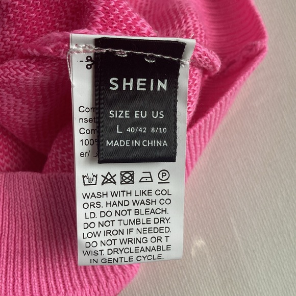 Shein Geo Pattern Button Front Knit Tank Top Hot Pink Size Large - Picture 8 of 13